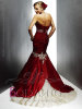 Красное узкое свадебное платье "Клеопатра" - 
